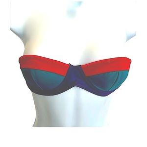 Sole' East Strapless Bikini Top Hot Pink Turquoise Purple XS